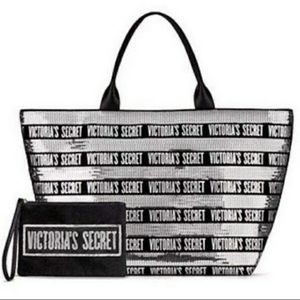 Victoria's Secret Sequin Tote and Mini Pouch